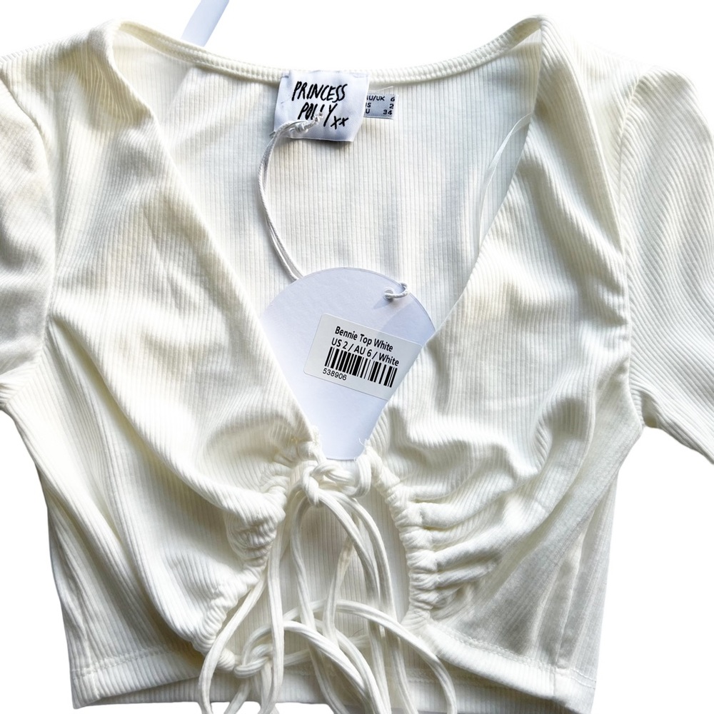 NWT Princess Polly Bennie White Top - Size 2 - Picture 6 of 11